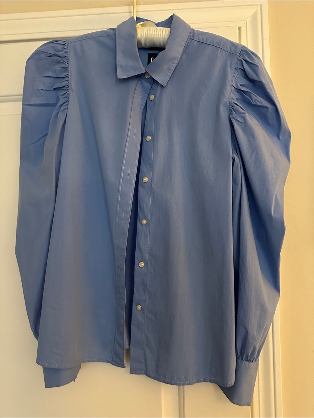 GAP Light Blue Puff-Sleeve Button-Down Shirt